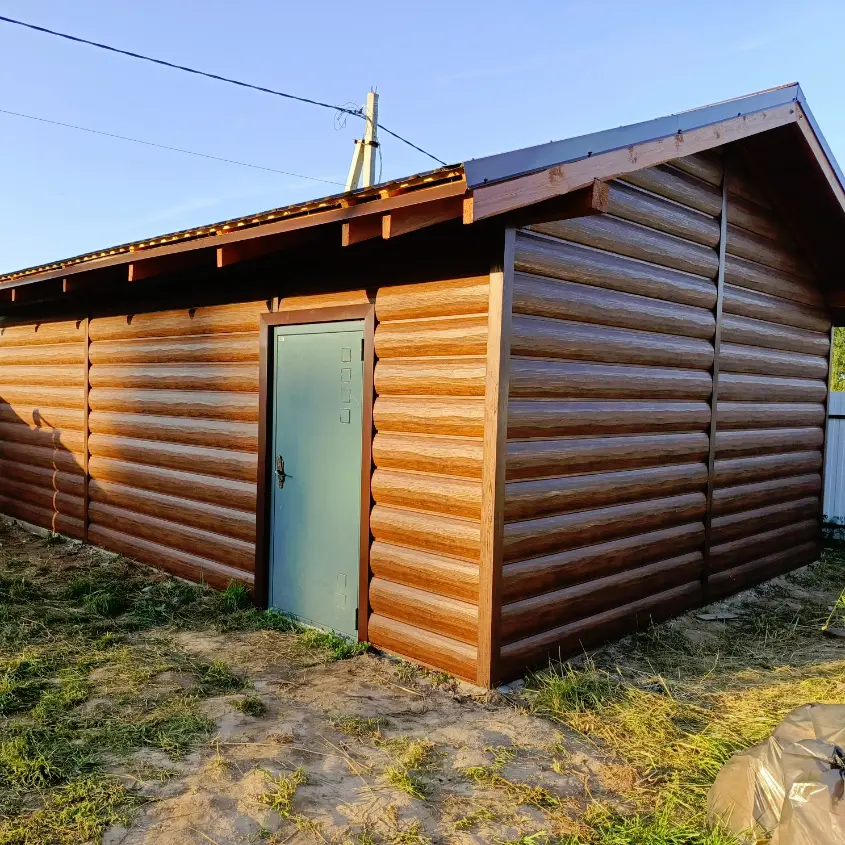 Фото 3 Царь-сайдинг Бревно Рубленое 4Д Темный Дуб 3D