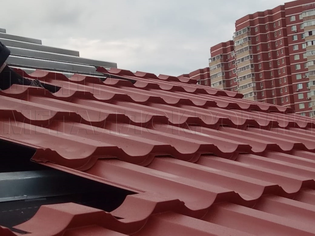 Металлочерепица Геркулес 8004 терракотовый Стальной Бархат от Центра Металлокровли в Воронеже