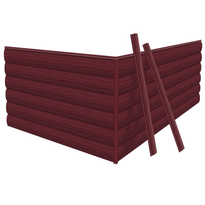 Фото сайдинга металлического (металлосайдинга) царьсайдинга Бревно Рубленое 4Д RAL3005 Красное вино для фасада дома