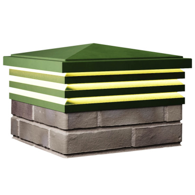 Колпак Бона на 1.5 кирпича Зеленый с подсветкой 3