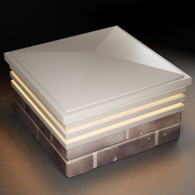 Колпак Бона Бежевый с посадкой 2х2 кирпича (513х513мм) с подсветкой фото 2