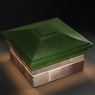 Колпак ZKING MONBLAN 385мм на столб 1.5 кирпича Зеленый с подсветкой фото 3