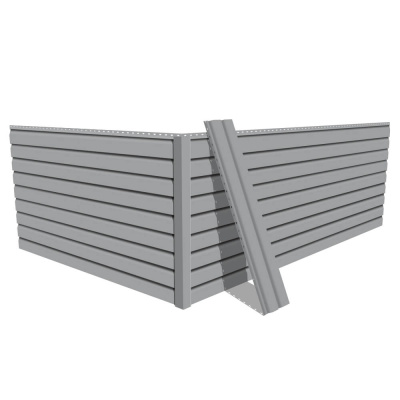 Фото сайдинга металлического (металлосайдинга) Корабельная доска RAL7004 Серый для фасада дома