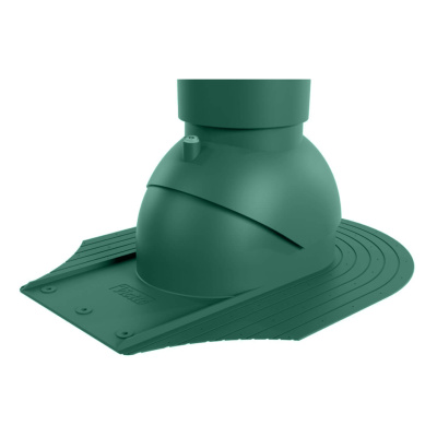Труба вентиляционная h550мм d110мм RAL 6005 зеленый мох для мягкой кровли при монтаже утепленная основание