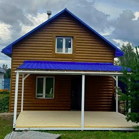 Металлосайдинг Блок-Хаус под бревно Кедр Темный 3D SteelArt